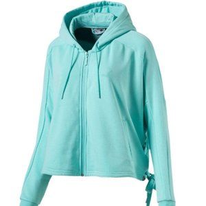 OVERSIZED PUMA lace up corset hoodie  turquoise  Heart T7  jacket S L